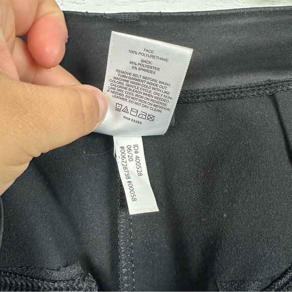 Express black faux leather pants belted size medium - Picture 7 of 7